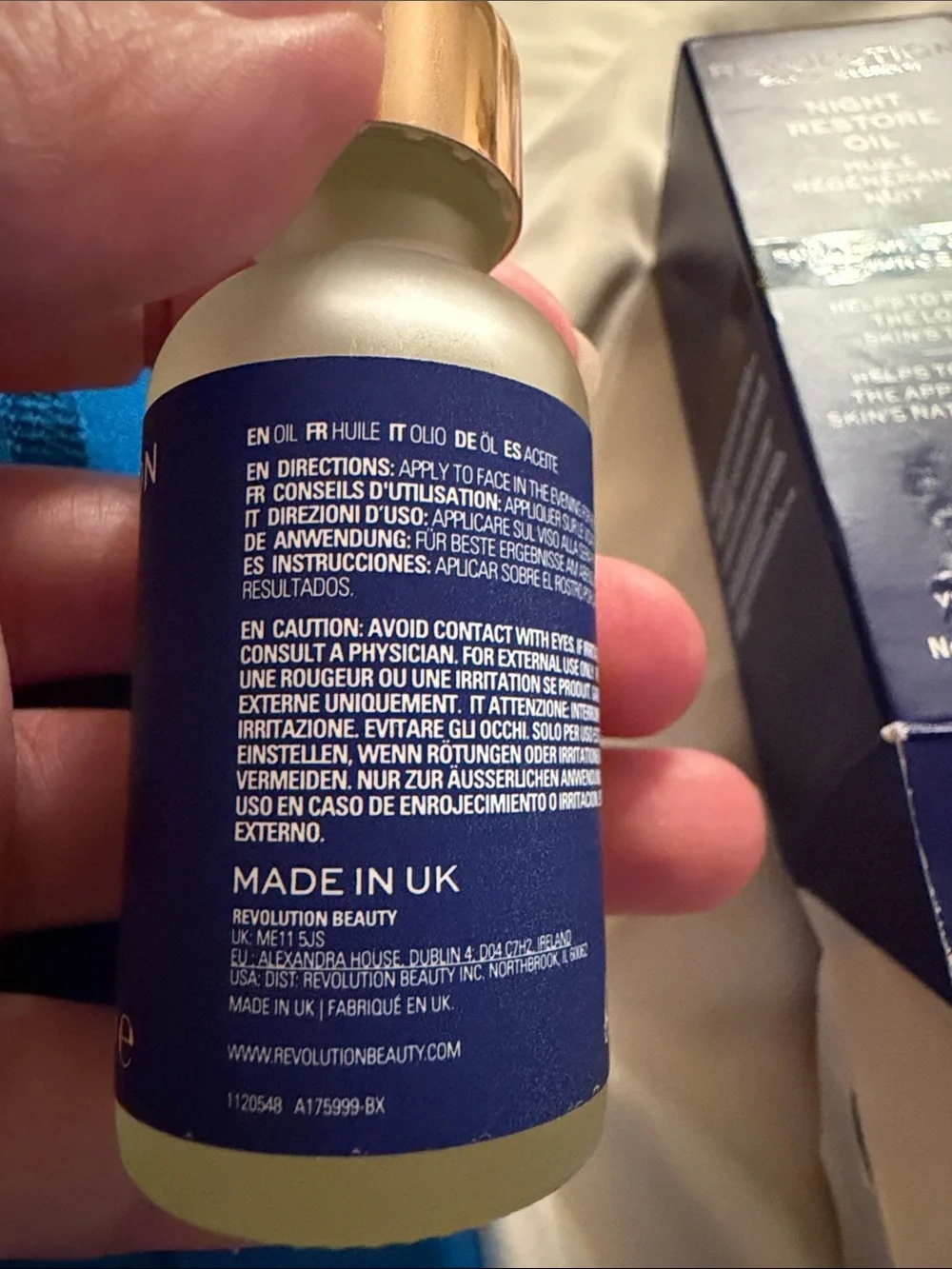 New Revolution Skincare London 1 oz Night Restore  Oil Evening Primrose Squalene